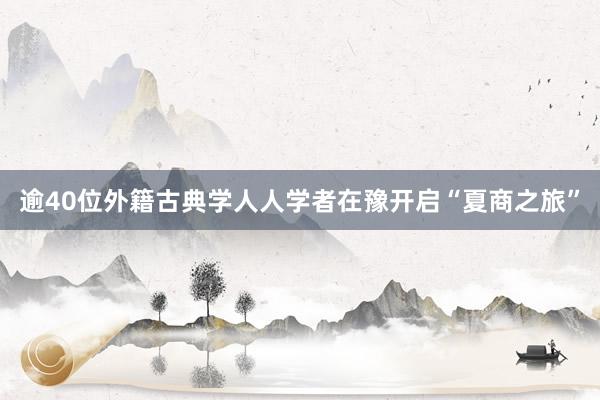 逾40位外籍古典学人人学者在豫开启“夏商之旅”